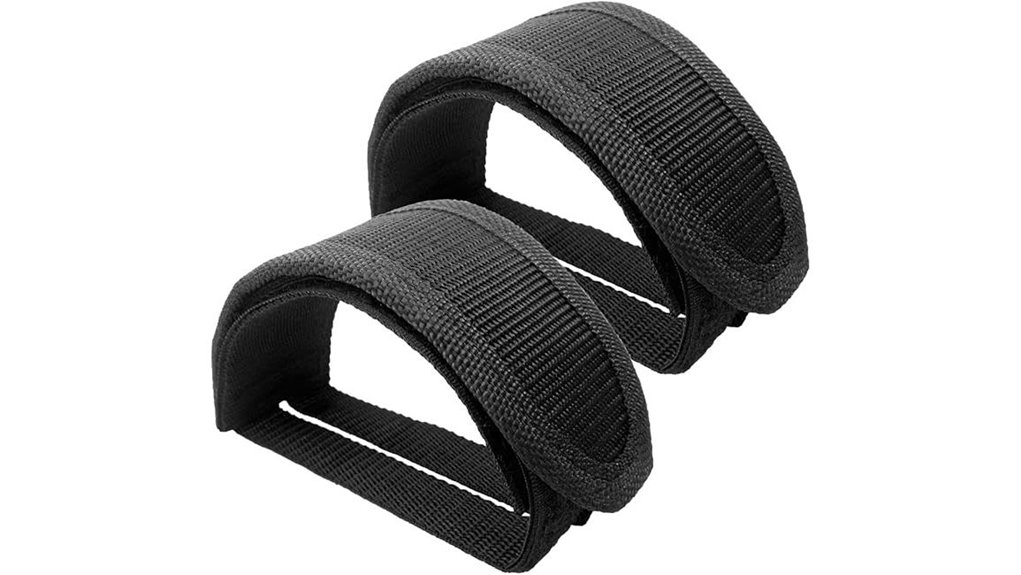 black bike pedal straps