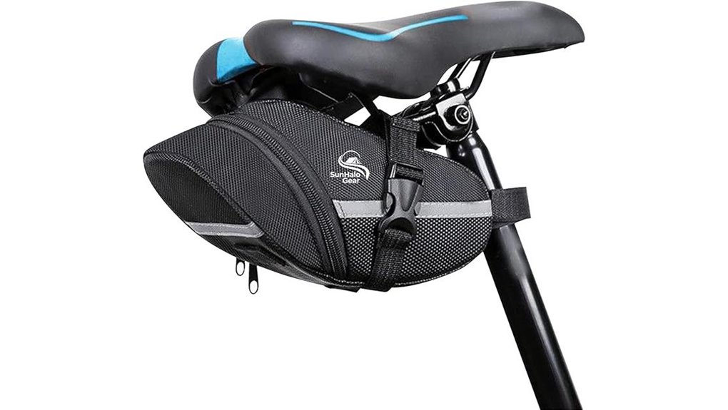 black cycling saddle bag