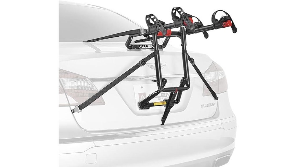 black two bike trunk rack