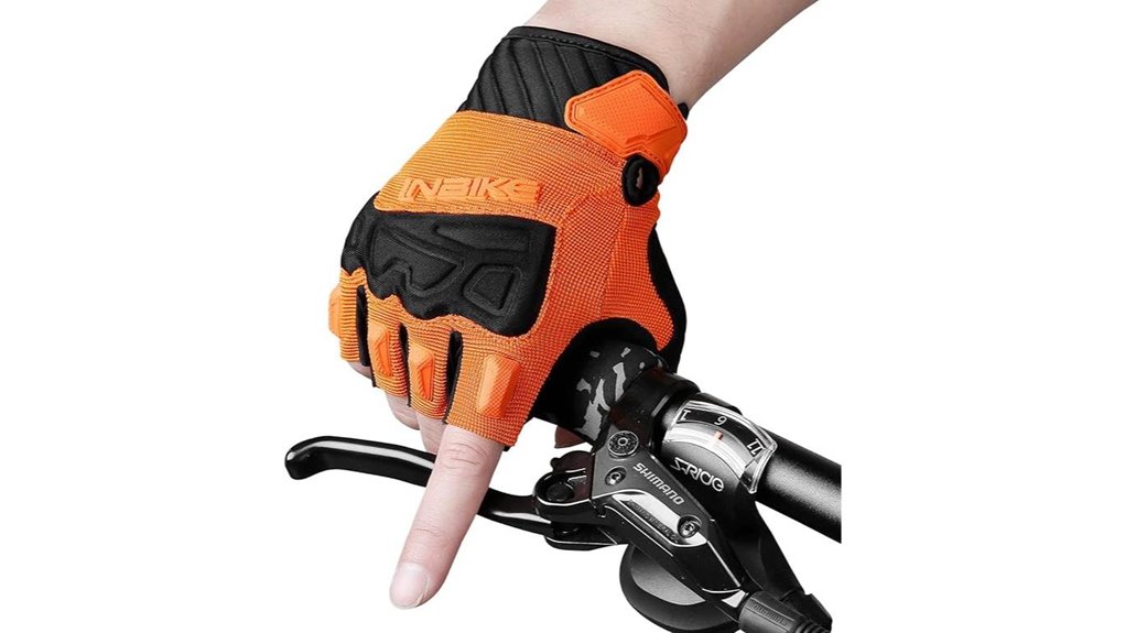 breathable fingerless cycling gloves