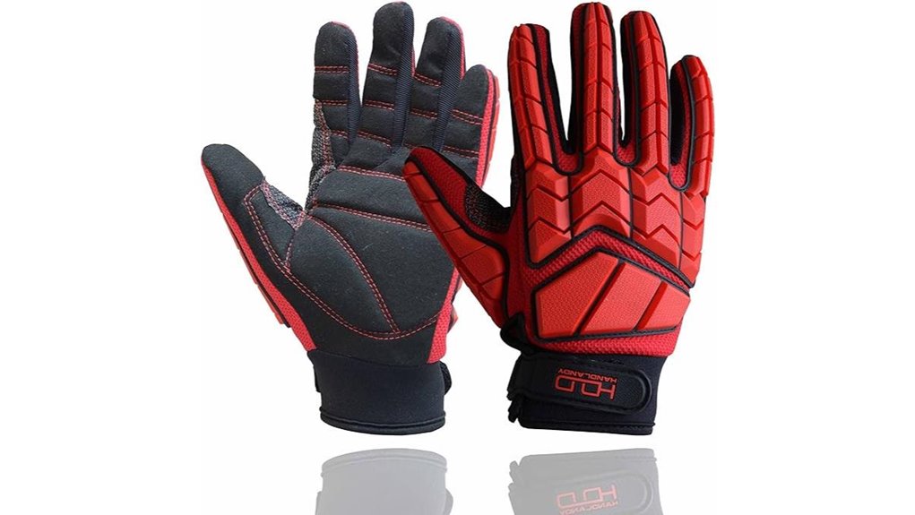 large black anti vibration gloves