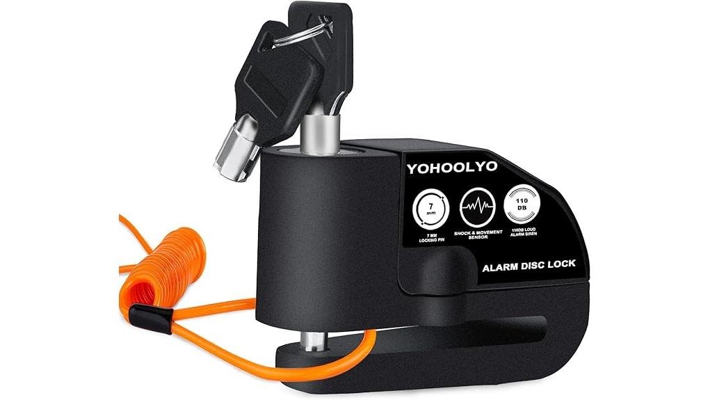 motorcycle alarm lock black