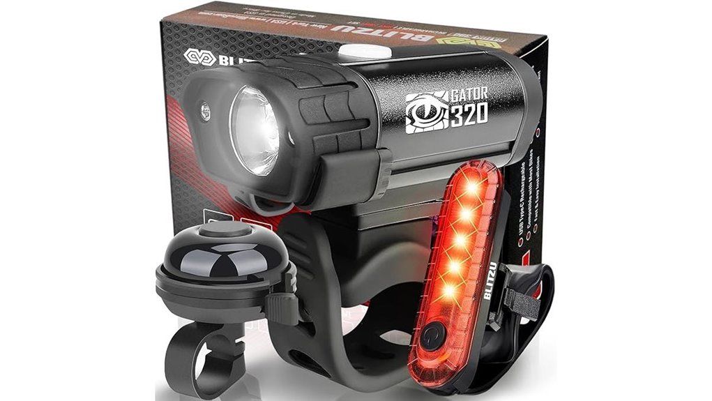 rechargeable bike lights set