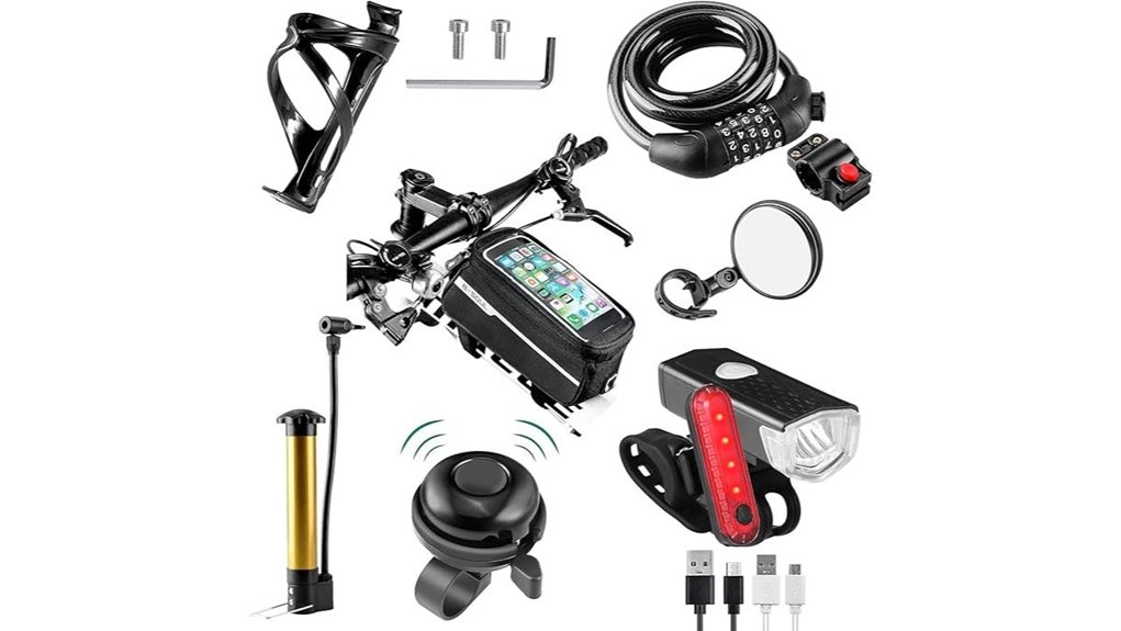 usb rechargeable bicycle light set